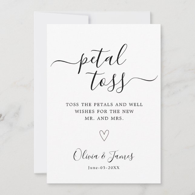 Petal Toss Sign Template Minimalist Petal Send Off (Front)