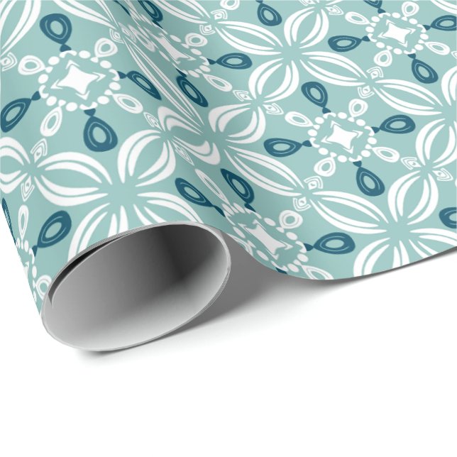 Petaline Wrapping Paper Roll (Ocean Mist) (Roll Corner)