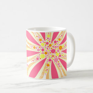 Petals and Dots Spring Flower Digital Illustration Coffee Mug