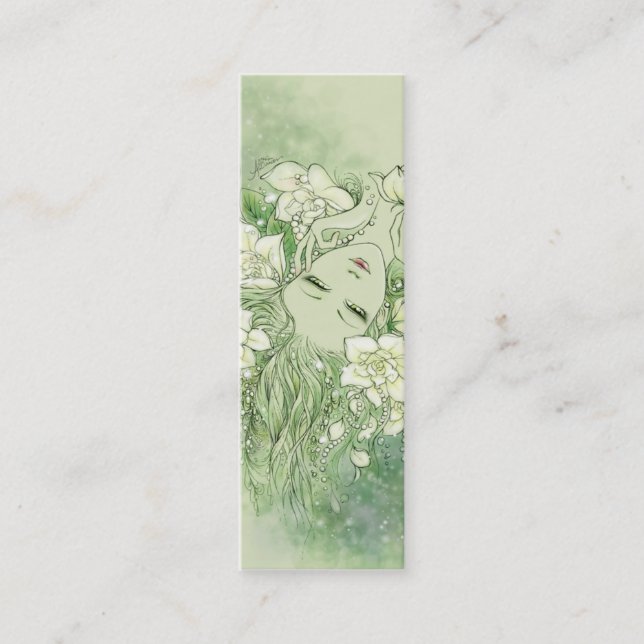 Petals and Pearls Bookmark Mini Business Card (Front)
