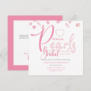 PETALS AND PEARLS Pink Glam Chic Bridal Shower Invitation