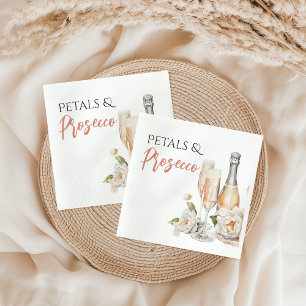 Petals and Prosecco Blush Pink Bridal Shower Napkin