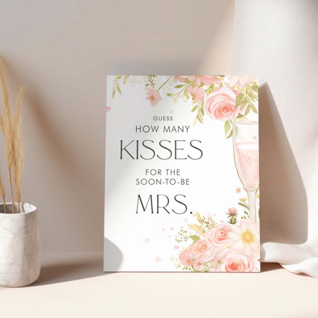 Petals And Prosecco Bridal Guess How Many Kisses Poster (Creator Uploaded)