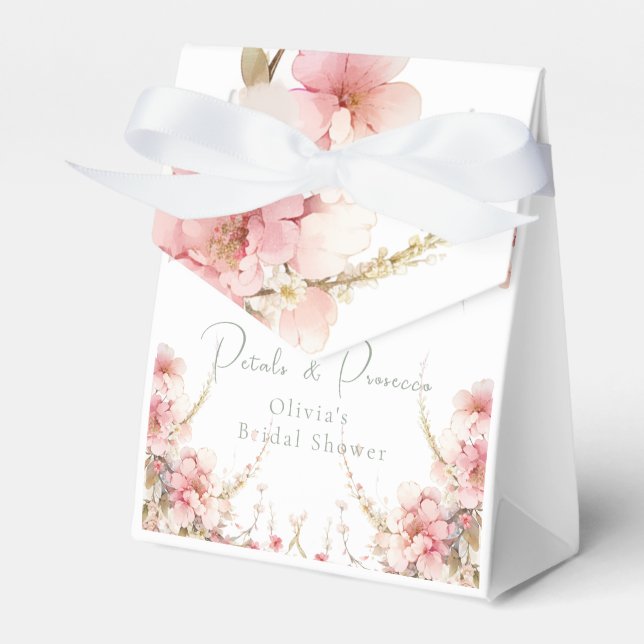 Petals and Prosecco Bridal Shower Favour Box (Front Side)