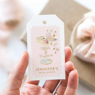 Petals and Prosecco Bridal Shower Favour Gift Tags