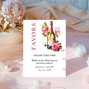 Petals and prosecco Bridal Shower Favours sign