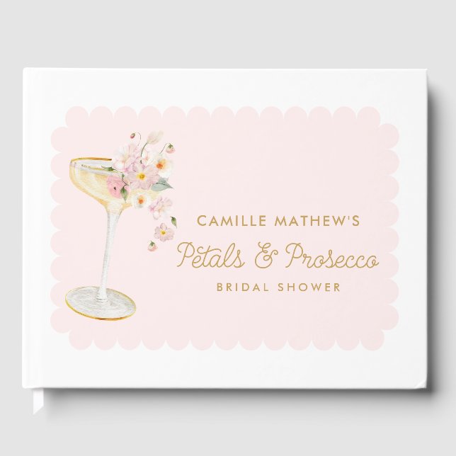Petals and Prosecco Bridal Shower Guest Book (Front)