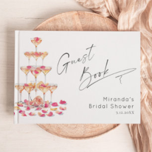 Petals and Prosecco Bridal shower Hot pink Guest Book