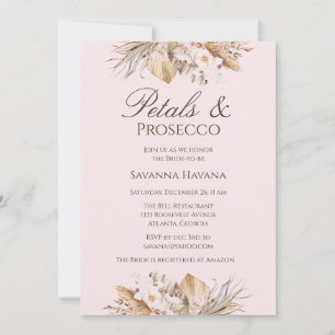 Petals and Prosecco Bridal Shower Invitation