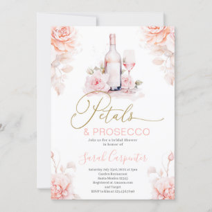 Petals and Prosecco Bridal Shower invitation