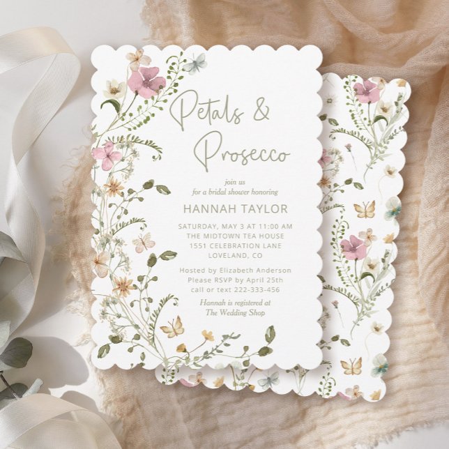 Petals and Prosecco Bridal Shower Invitation (Creator Uploaded)