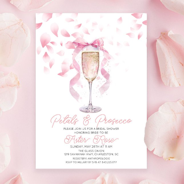 Petals and Prosecco Bridal Shower Invitation (Creator Uploaded)