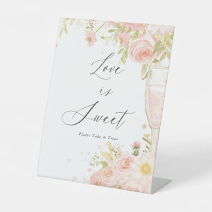 Petals And Prosecco  Bridal Shower  Love Is Sweet Pedestal Sign