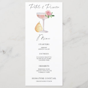 Petals and Prosecco bridal shower menu