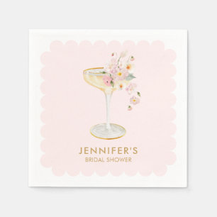 Petals and Prosecco Bridal Shower Napkin