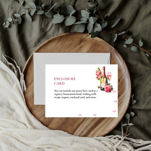 Petals And Prosecco Bridal Shower Party Enclosure Card (Creator Uploaded)