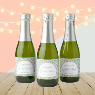 Petals and Prosecco Bridal Shower Party Sparkling Wine Label