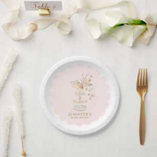 Petals and Prosecco Bridal Shower Personalised Paper Plate