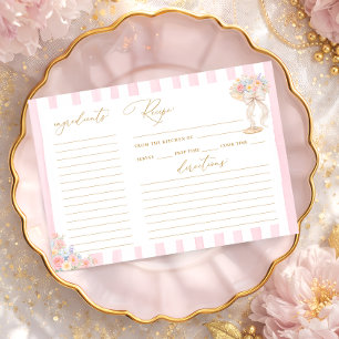 Petals and Prosecco Bridal Shower Recipe Card