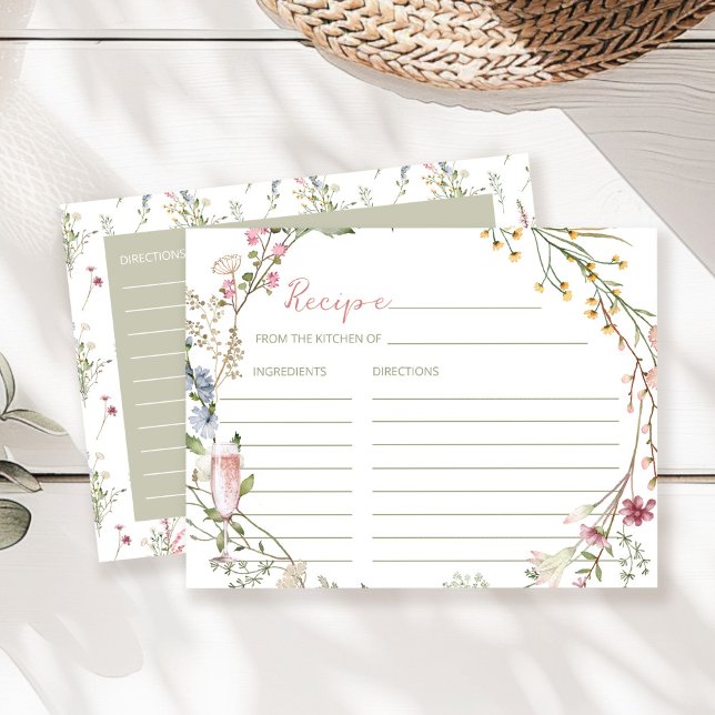 Petals and Prosecco Bridal Shower Recipe Card (Creator Uploaded)