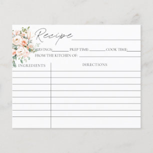 Petals And Prosecco Bridal Shower Recipe Cards