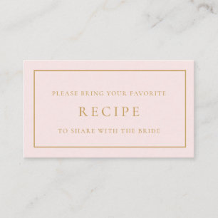 Petals and Prosecco Bridal Shower Recipe  Enclosure Card