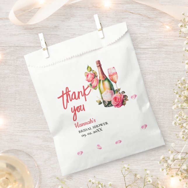 Petals And Prosecco Bridal Shower Thank you Favour Bags (Clipped)