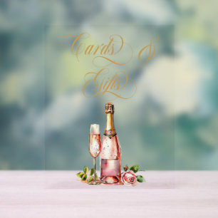 Petals and Prosecco Cards and Gifts Bridal Shower Acrylic Sign