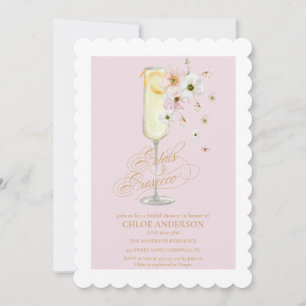 Petals and Prosecco Champagne Bridal Shower Invitation