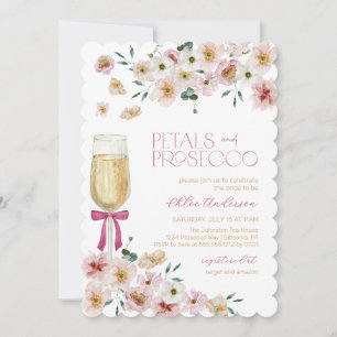 Petals and Prosecco Champagne Bridal Shower Invitation