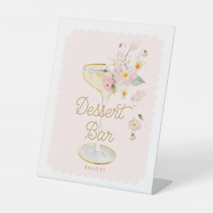 Petals and Prosecco Dessert Bar Pedestal Sign