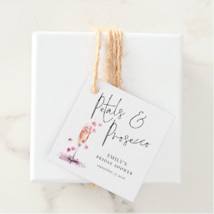 Petals and Prosecco Elegant Script Bridal Shower Favour Tags