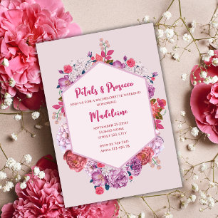 Petals And Prosecco Floral Bachelorette Weekend Invitation