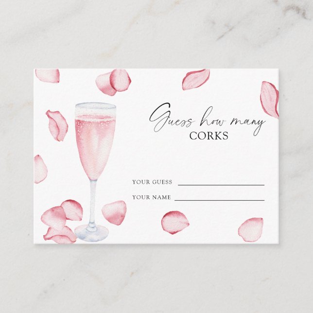 Petals and Prosecco - guess how many corks Enclosure Card (Front)