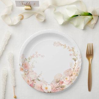 Petals and Prosecco Paper Plate