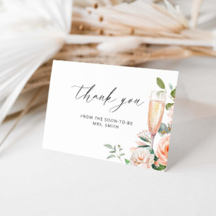 Petals And Prosecco Thank You Card