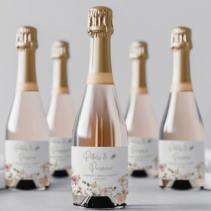 Petals and Prosecco Wedding Bridal Shower Sparkling Wine Label