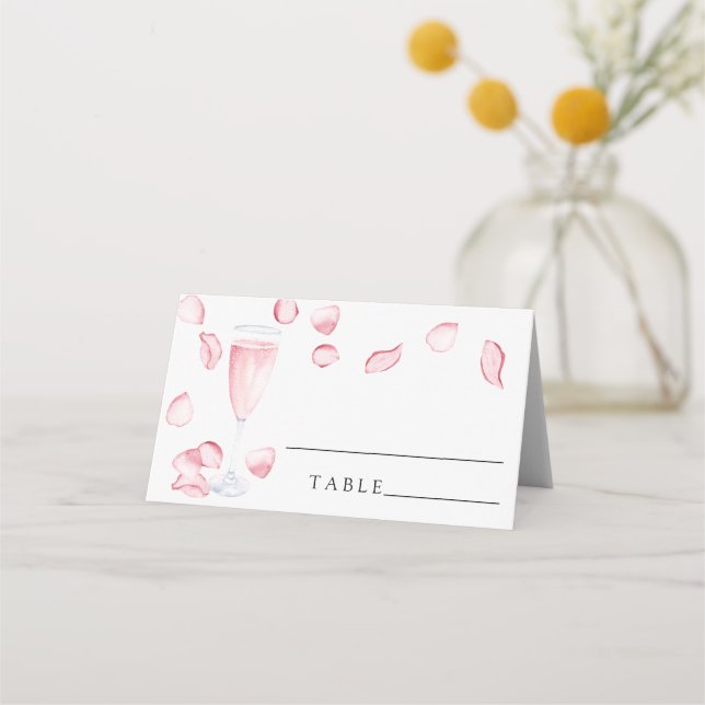 Petals and prosecco - wedding place cards (Front)