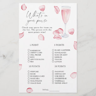 Petals and Prosecco - What's in your purse game