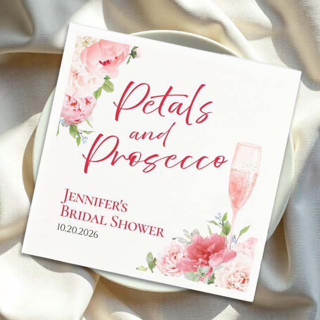 Petals and Prosecco | Wild Garden Bridal Shower Napkin (Creator Uploaded)