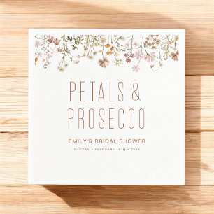 Petals and Prosecco Wildflower Bridal Shower Napkin