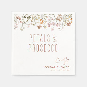 Petals and Prosecco Wildflower Bridal Shower Napkin