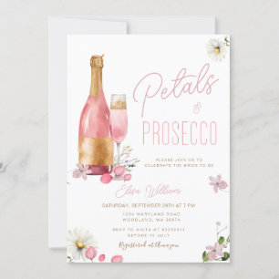 Petals and Prosecco Wildflowers Bridal Shower Invitation