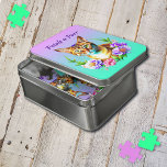 Petals and Purr Cute Cat and Pretty Flowers Jigsaw Puzzle<br><div class="desc">Pretty watercolor style ai art with a cute tabby cat surrounded by pink and purple flowers. Quote on it says,  "Petals n Purr".</div>