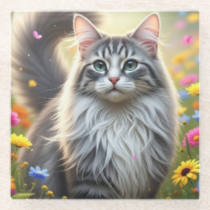 Petals And Purrs Glass Coaster