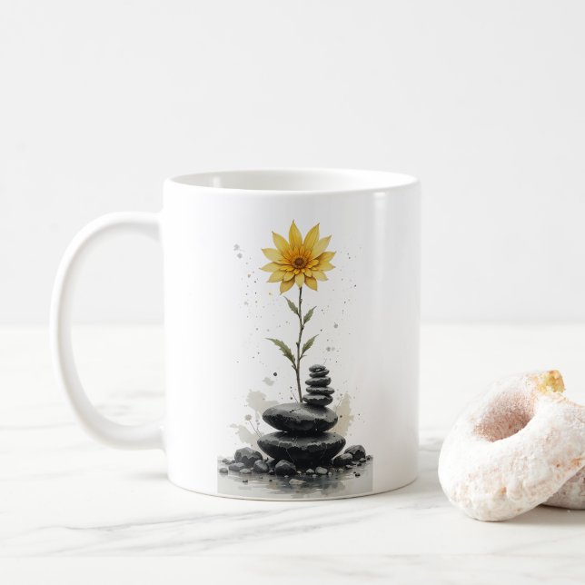 Petals and Stones Symphony Coffee Mug (With Donut)