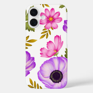 Petals in Harmony - Anemone and Cosmos iPhone 16 Case