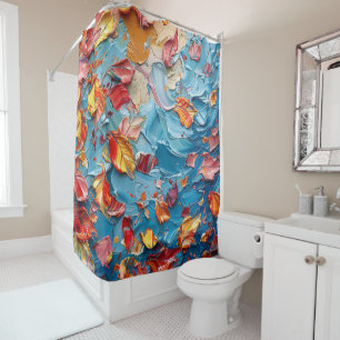 Petals in Motion – Expressive Abstract Floral Shower Curtain