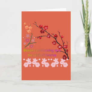 Petals in Pink Harmony red orange Card
