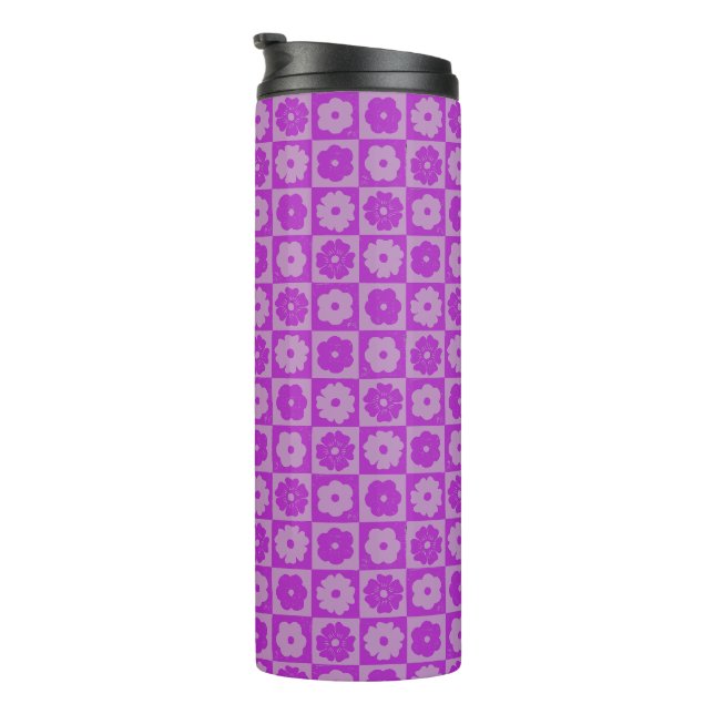 Petals In Silence 01. Floral Pattern. Thermal Tumbler (Rotated Right)